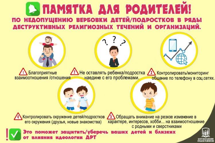 Памятка для родителей